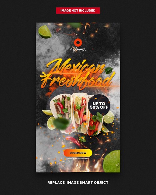 PSD mexican food banners stories