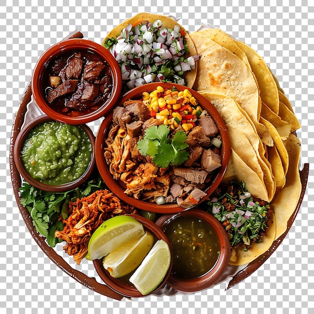 PSD mexican food plate png with transparent background