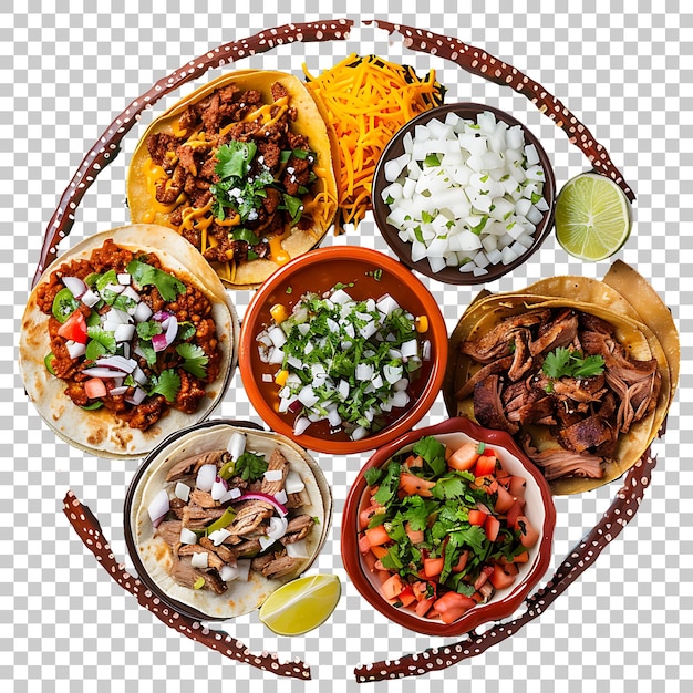 PSD mexican food plate png with transparent background