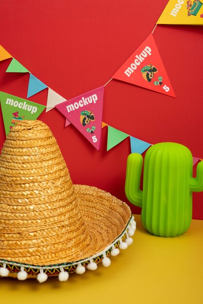 Mexican garland mockup design