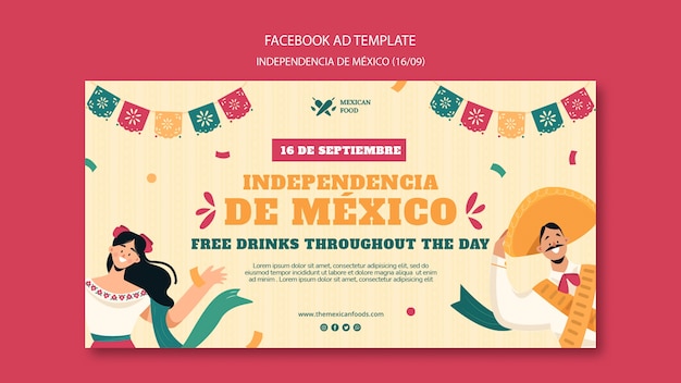 PSD mexican independence day design template