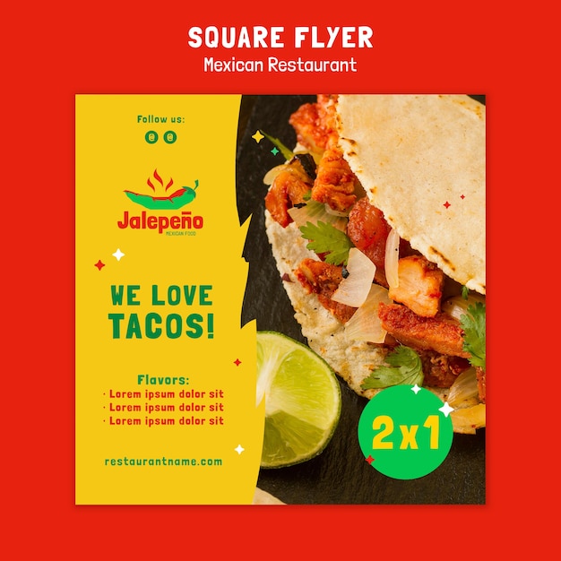 PSD mexican restaurant flyer