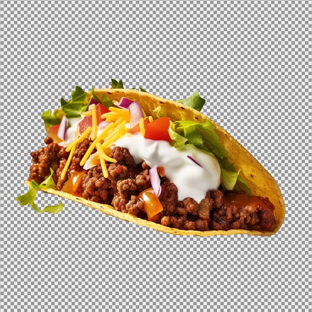 PSD mexican taco isolated on a white background