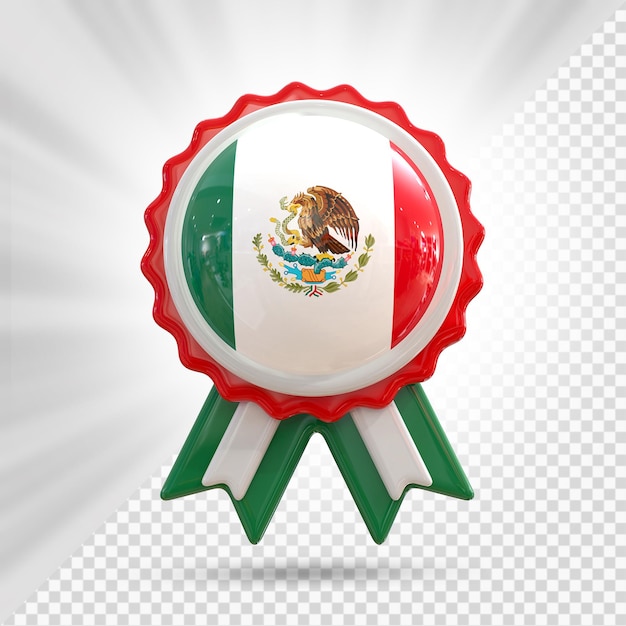 PSD メキシコの旗 3 d のレンダリング