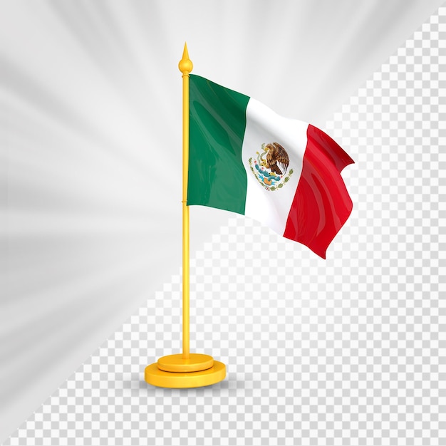PSD メキシコの旗 3 d のレンダリング