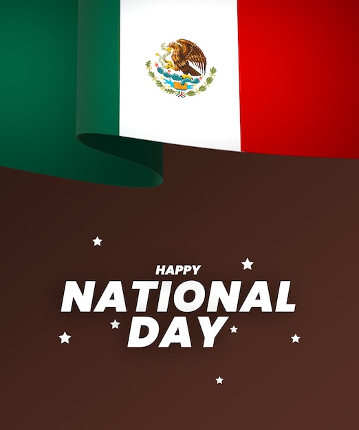 PSD mexico flag element design national independence day banner ribbon psd