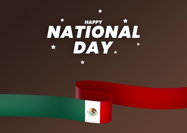 mexico flag element design national independence day banner ribbon psd