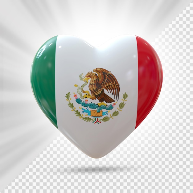 PSD mexico hart vlag 3d