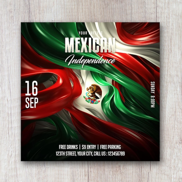 PSD mexico independence day celebration flyer