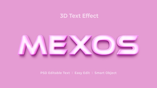 Mexos 3d-tekststijleffectsjabloon