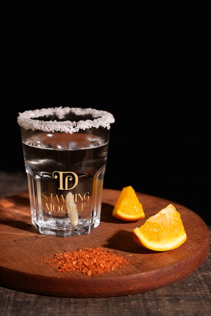 mezcal drink with maguey worm