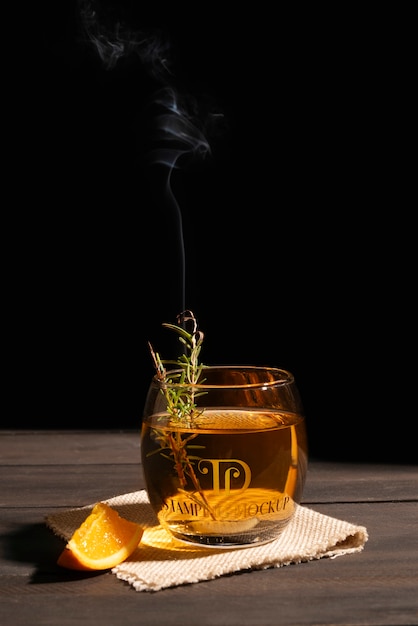Mezcal drink with maguey worm