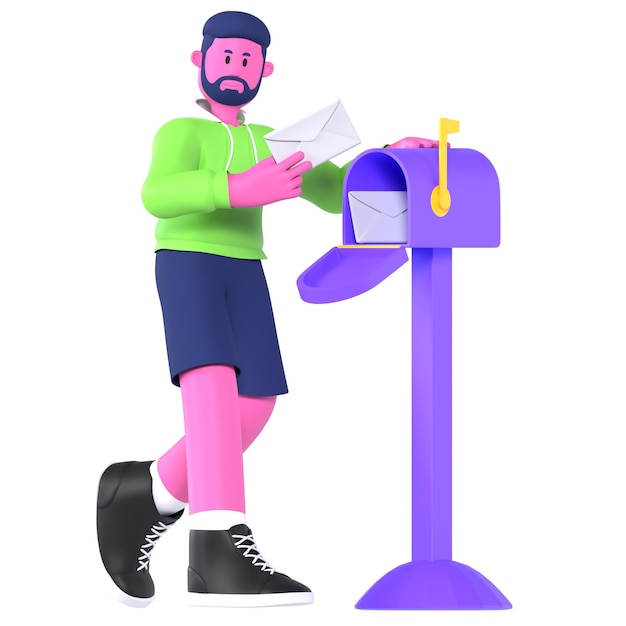 Mężczyzna 3D Character Agency Wyślij wiadomość e-mail