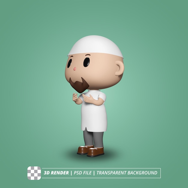 MĘŻCZYZNA MODLĄCA ISLAMSKI CHARAKTER 3D