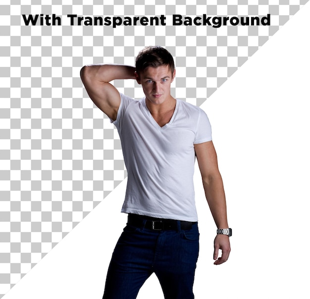 Mężczyzna przystojny model zdjęcie PNG PSD