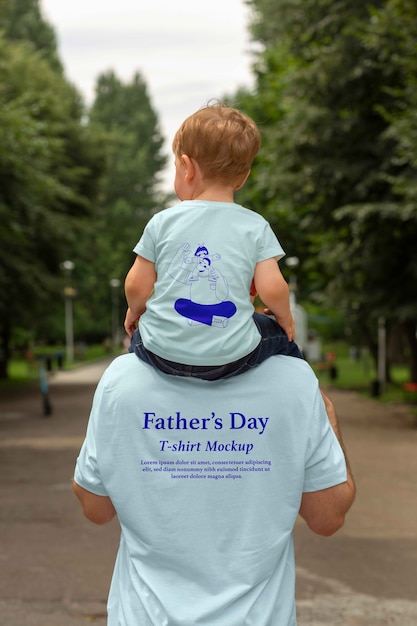 Mężczyzna W Koszulce Na Dzień Ojca