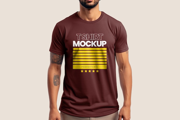 Mężczyźni T-Shirt Editable Mockup