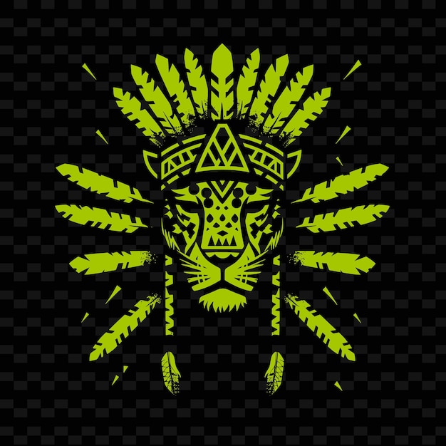 PSD mezoamerykański jaguar warrior glyph logo z obsidian blades creative tribal vector designs