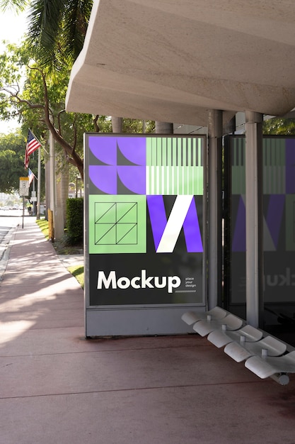 PSD miami advertising outdoor display mockup