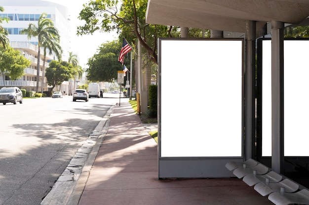 PSD miami advertising outdoor display mockup