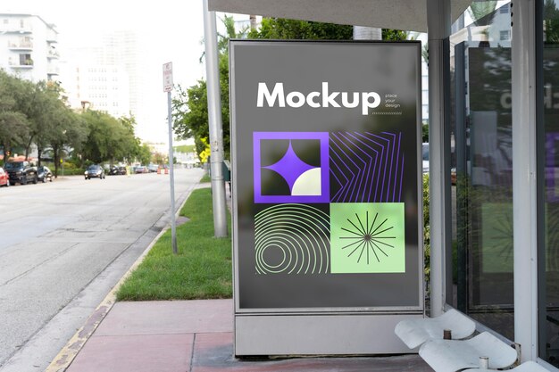 PSD miami advertising outdoor display mockup