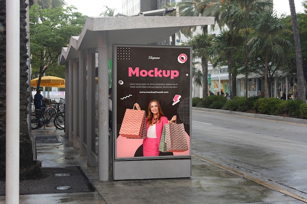 PSD miami advertising outdoor display rainy weather