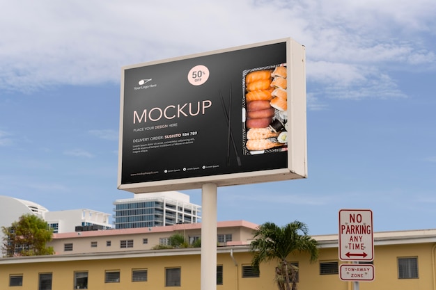 PSD mockup di cartelloni pubblicitari di miami