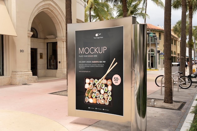 Mockup di cartelloni pubblicitari di miami