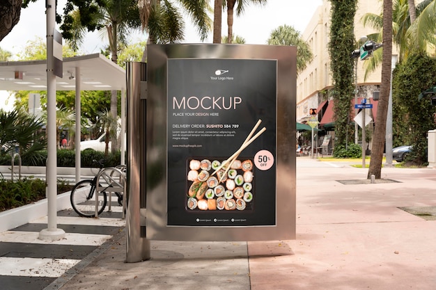 PSD mockup di cartelloni pubblicitari di miami