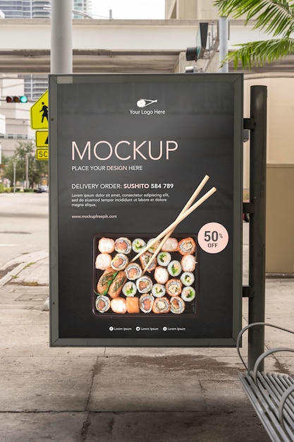 Mockup di cartelloni pubblicitari di miami