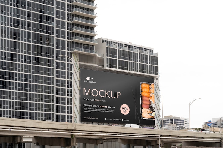 PSD miami billboards mockup