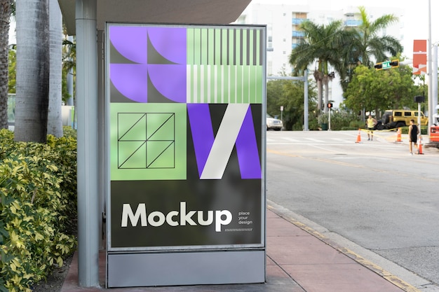 Miami reclame buiten display mockup