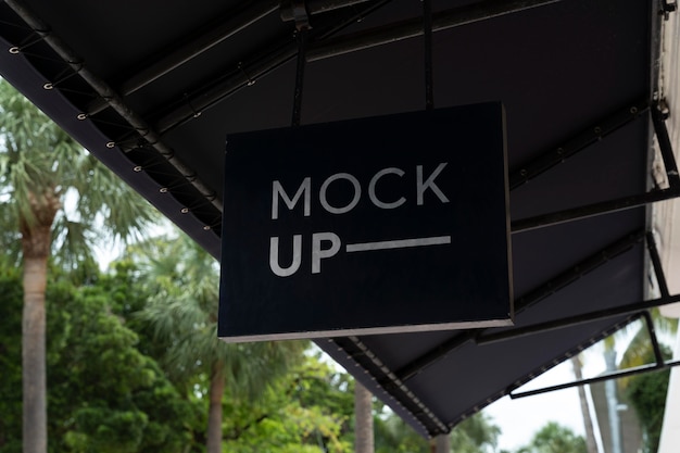 Miami street business signs mockup