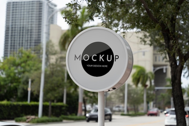 PSD miami street business signs mockup