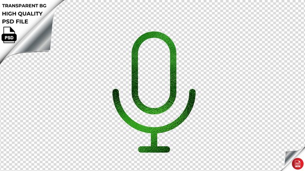 PSD mic metalic green psd transparent