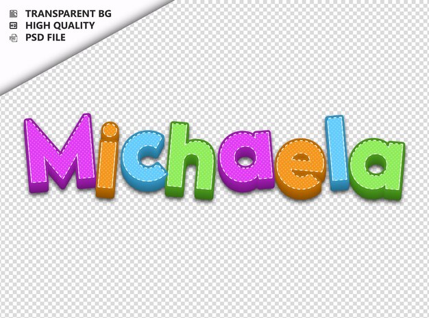 PSD michaela typography text colorful craft spring psd transparent