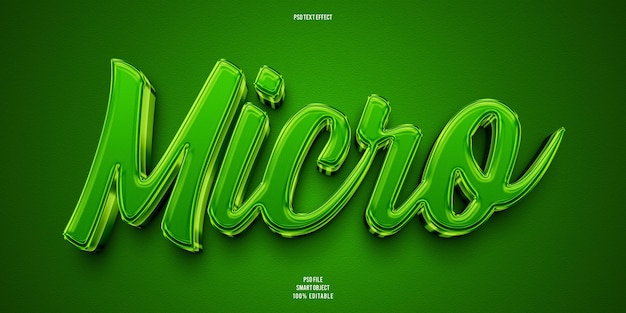 PSD micro 3d editable text effect