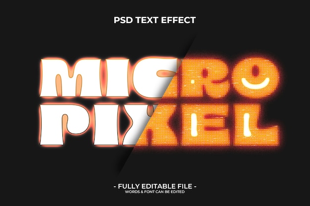 PSD effetto testo sfocato micro pixel