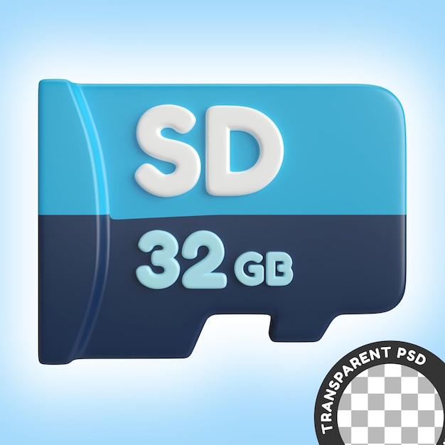 PSD micro sd 3d-illustratiepictogram