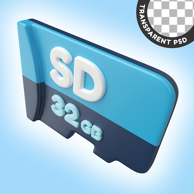 PSD icona dell'illustrazione 3d micro sd