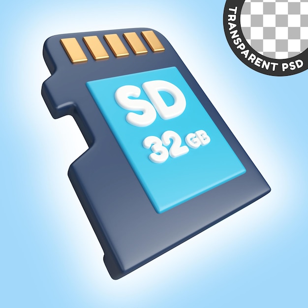 Icona dell'illustrazione 3d micro sd