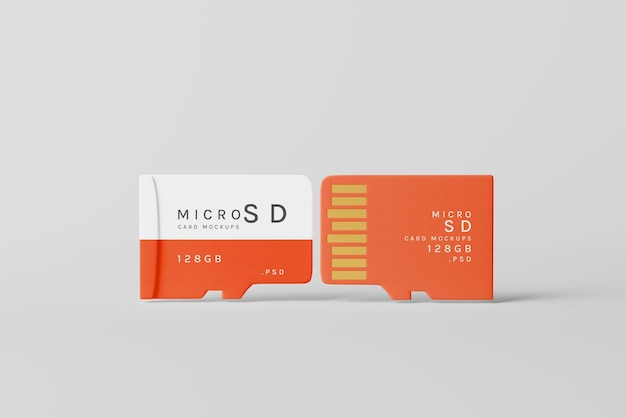 Modelli di mockup di schede di memoria micro sd