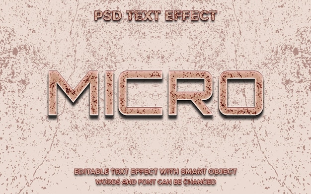 PSD micro text effect editable psd file