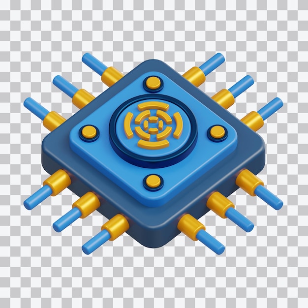 Microchip 3d-illustratie