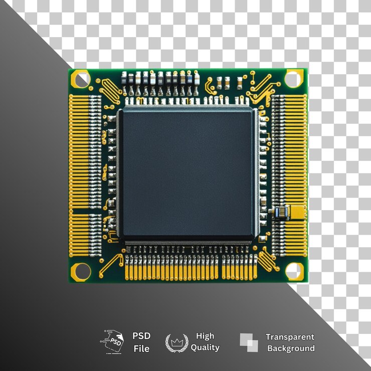 PSD microchip isolated on transparent background