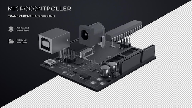 PSD microcontroller png transparante achtergrond