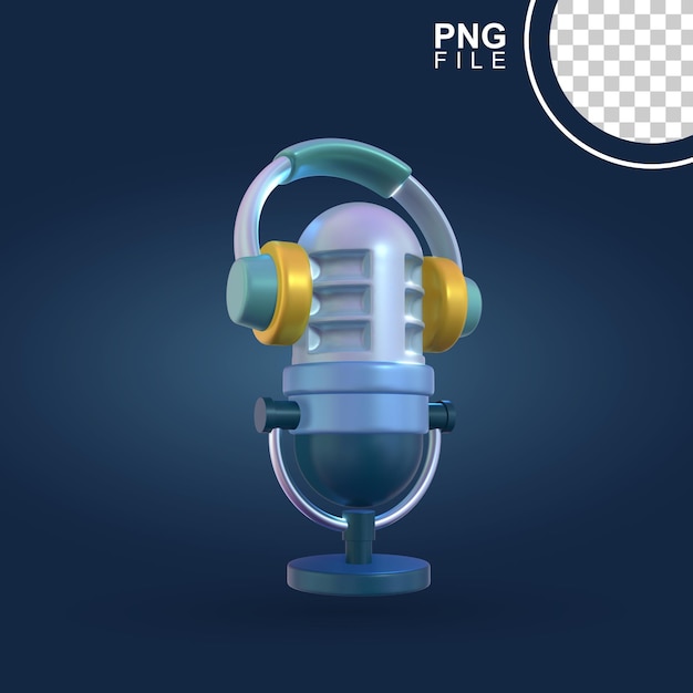 PSD microfoon- en headsetset voor podcasting in 3d