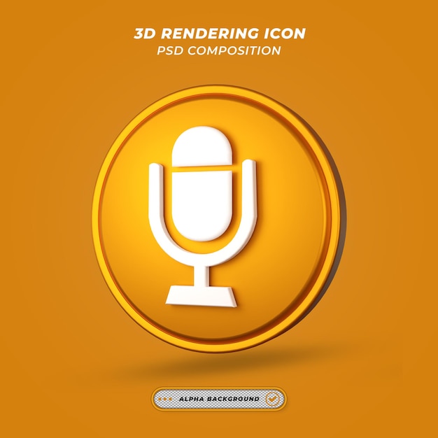 PSD microfoonpictogram in 3d-rendering