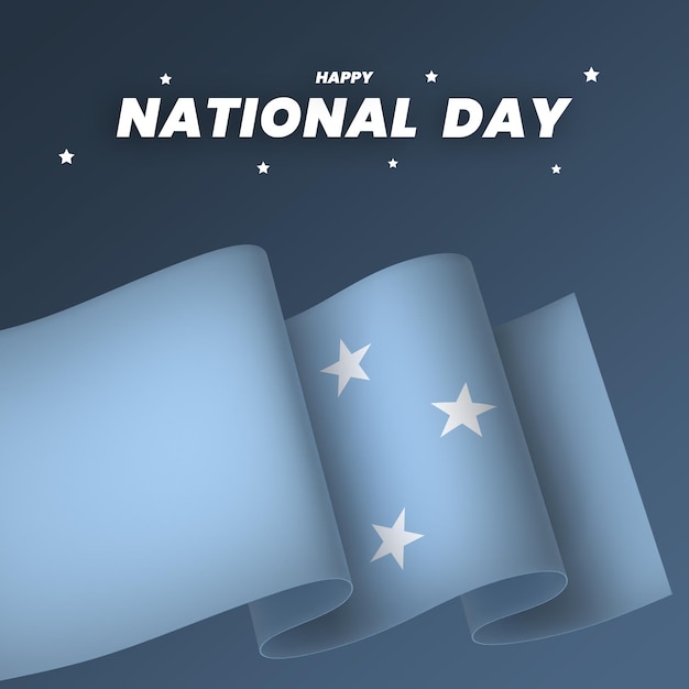 PSD micronesia flag element design national independence day banner ribbon psd