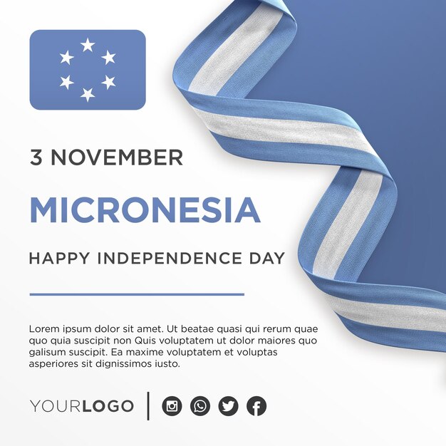 Micronesia national independence day celebration banner national anniversary post template